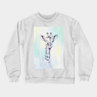 Watercolor and Ink Giraffe Crewneck Sweatshirt